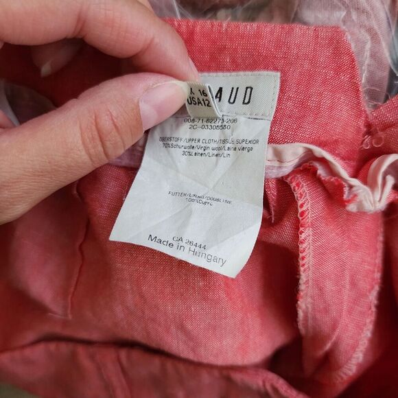 LOUIS FERAUD Women's Linen Virgin Wool Blend Straight Leg Knit Pants SIZE 12 EUC - Picture 11 of 12